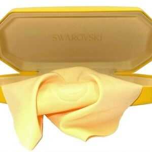 SWAROVSKI Hard Case/Yellow Eyeglass Case & Cleaning Cloth